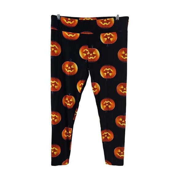 No Boundaries Halloween Jack O Lantern Sueded Ankle Leggings – Small or XXXL - Picture 8 of 16